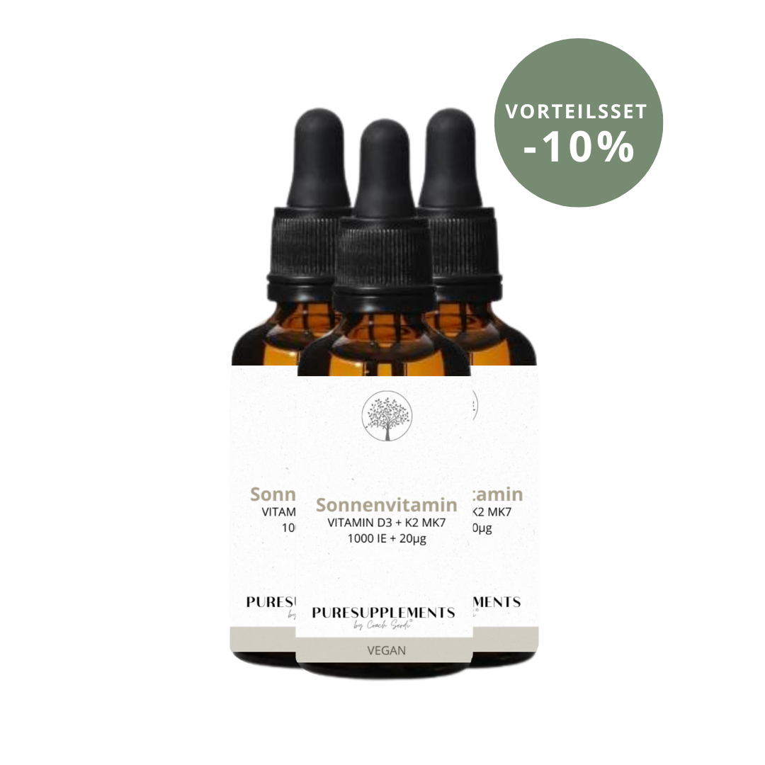 Premium Vitamin D3K2 VEGAN All Trans MK7 Tropfen - 30ML hoch bioverfügbar  mit 1000 Tropfen (Europa, Basic, aus Baumflechten, D3 1.000IE + K2 20ug)