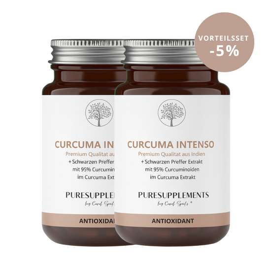 Curcumin Komplex Intenso (Vollspektrum aus longa Curcumaextrakt, Longa Kurcuma Pulver & Schwarzer Pfeffer Extrakt, 95% hoher Anteil an Curcuminoide & Piperin, 180 Kapseln)