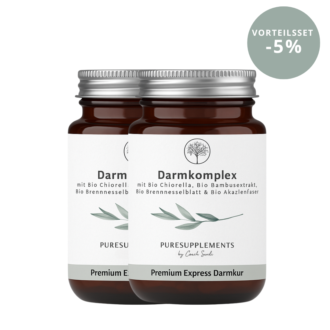 Darmkomplex aus Bio Chlorella, Bio Bambusextrakt, Bio Brennnesselblatt & Bio Akazienfaser (XL Pack, Darmkur, 75% Silizium, 240 Kapseln)