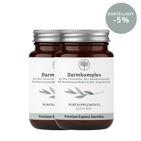 Darmkomplex aus Bio Chlorella, Bio Bambusextrakt, Bio Brennnesselblatt & Bio Akazienfaser (XL Pack, Darmkur, 75% Silizium, 240 Kapseln)