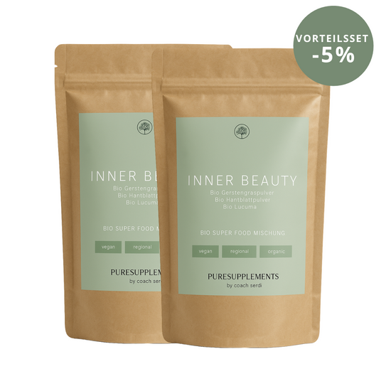 INNER BEAUTY - Haut, Haare & Nägel | Bio Super Food Mischung (+Gerstengraspulver & Lucuma)