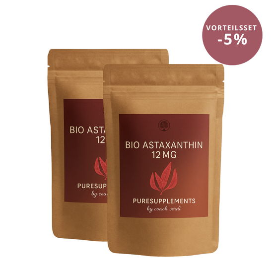 Premium Bio Astaxanthin 12mg mit Bio Olivenöl aus Spitzenanbau Europa (Extra Stark, Hochdosiert, Vollspektrum Komplex, vegan, Kaltpressung nativ, 60 Kapseln)