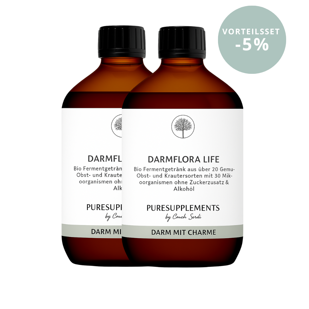 Premium Bio DARMFLORA LIFE Symbiotika Enzym-Fermentgetränk mit 30 Bakterienkulturen Komplex (500ml, ohne Zucker- und Alkoholzusatz, Darm mit Charme)