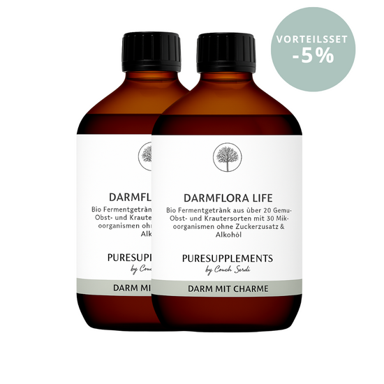Premium Bio DARMFLORA LIFE Symbiotika Enzym-Fermentgetränk mit 30 Bakterienkulturen Komplex (500ml, ohne Zucker- und Alkoholzusatz, Darm mit Charme)