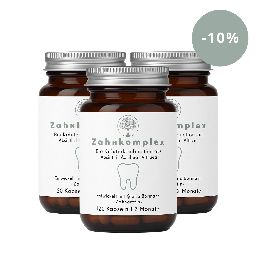 Bio Zahnkomplex (100% Innerbalance Zahn Wildkräuter aus Wermut Pulver, Scharfgarbenkraut Pulver, Eibischwurzel Pulver mit  Camu Camu Pulver, Wildsammlung & Rohkostqualität)