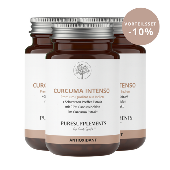 Curcumin Komplex Intenso (Vollspektrum aus longa Curcumaextrakt, Longa Kurcuma Pulver & Schwarzer Pfeffer Extrakt, 95% hoher Anteil an Curcuminoide & Piperin, 180 Kapseln)