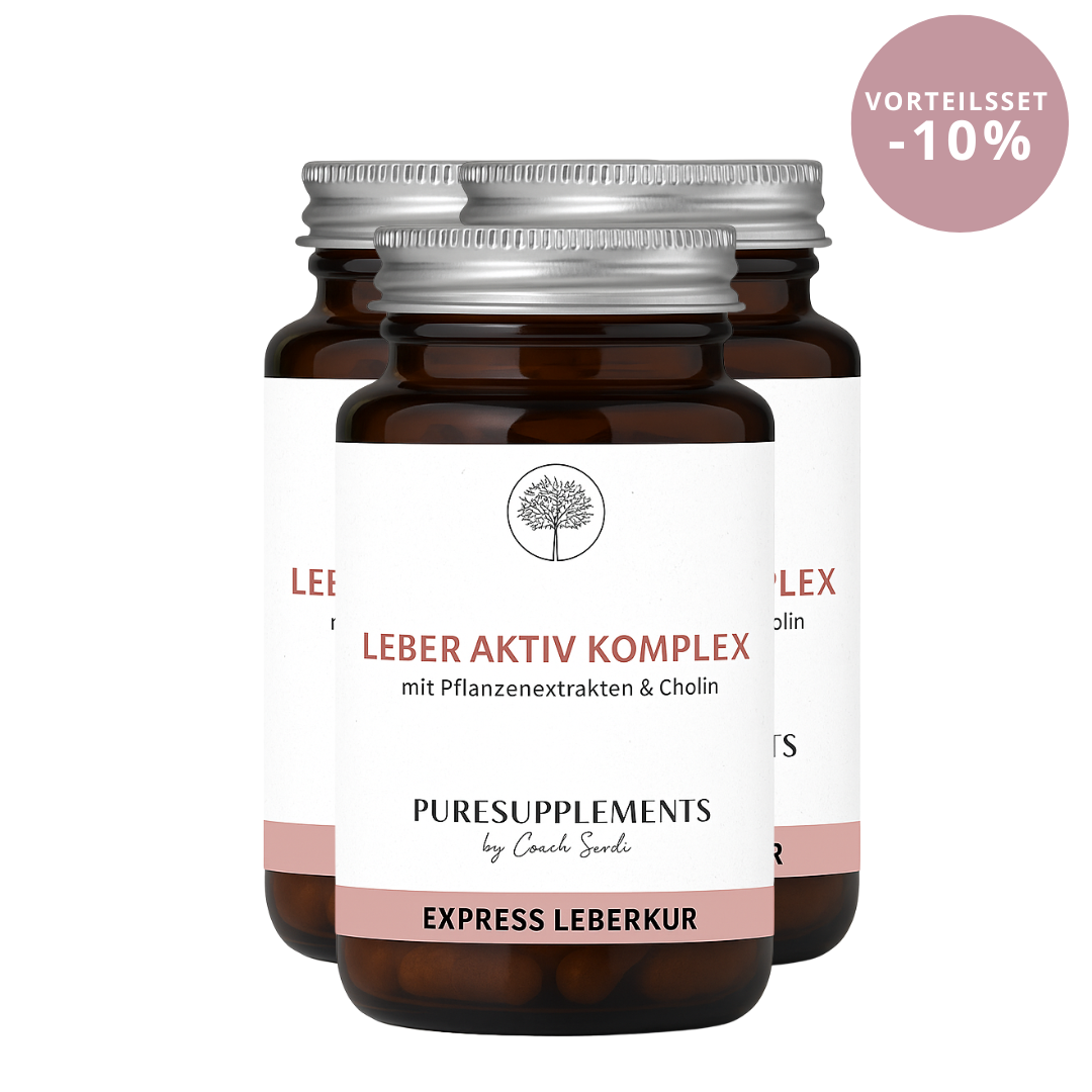 Express Leberkur Komplex aus Pflanzenextrakten mit Cholin (Leber Aktiv, Mariendistelsamen, Artischockenextrakt, Löwenzahnextrakt, Wermutkrautextrakt, Bambussprossenextrakt, 120 Kapseln)