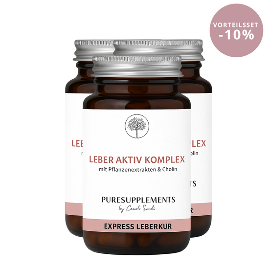 Express Leberkur Komplex aus Pflanzenextrakten mit Cholin (Leber Aktiv, Mariendistelsamen, Artischockenextrakt, Löwenzahnextrakt, Wermutkrautextrakt, Bambussprossenextrakt, 120 Kapseln)