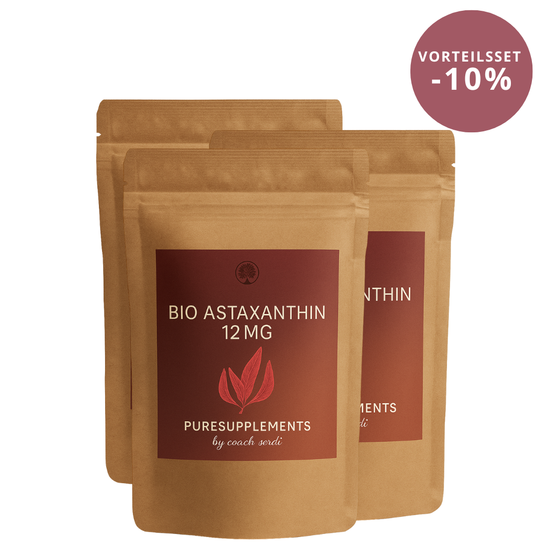 Premium Bio Astaxanthin 12mg mit Bio Olivenöl aus Spitzenanbau Europa (Extra Stark, Hochdosiert, Vollspektrum Komplex, vegan, Kaltpressung nativ, 60 Kapseln)
