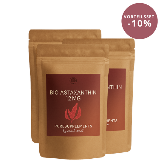 Premium Bio Astaxanthin 12mg mit Bio Olivenöl aus Spitzenanbau Europa (Extra Stark, Hochdosiert, Vollspektrum Komplex, vegan, Kaltpressung nativ, 60 Kapseln)