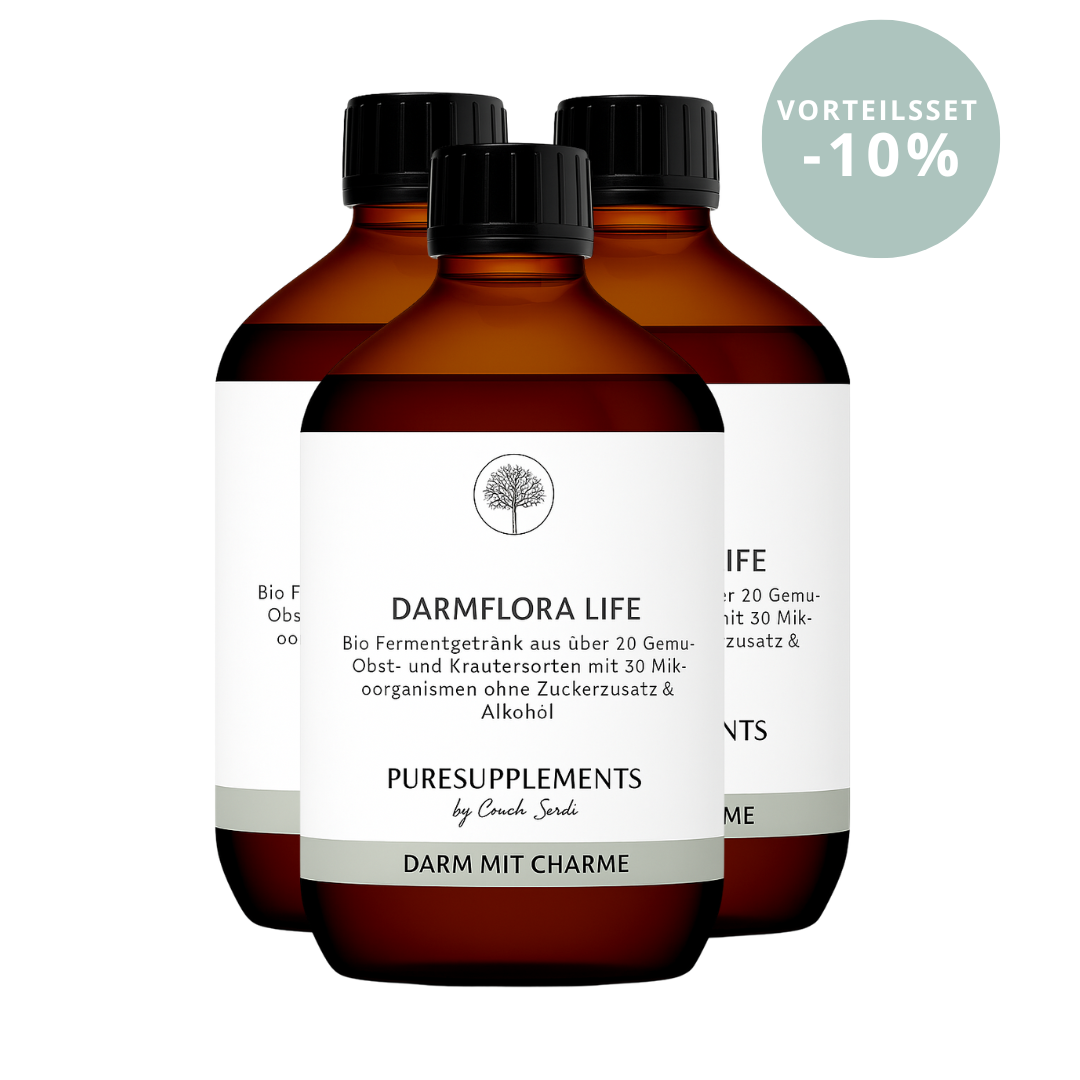 Premium Bio DARMFLORA LIFE Symbiotika Enzym-Fermentgetränk mit 30 Bakterienkulturen Komplex (500ml, ohne Zucker- und Alkoholzusatz, Darm mit Charme)