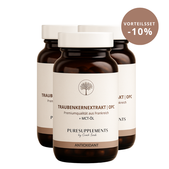 Premium Nativ-OPC 440mg VinOseed® Traubenkernextrakt aus Spitzenanbau Frankreich + MCT-ÖL (Rebsorte Vitis Vinefera L., hochreine Wasserextraktion, Sulfit-frei, echtes OPC)