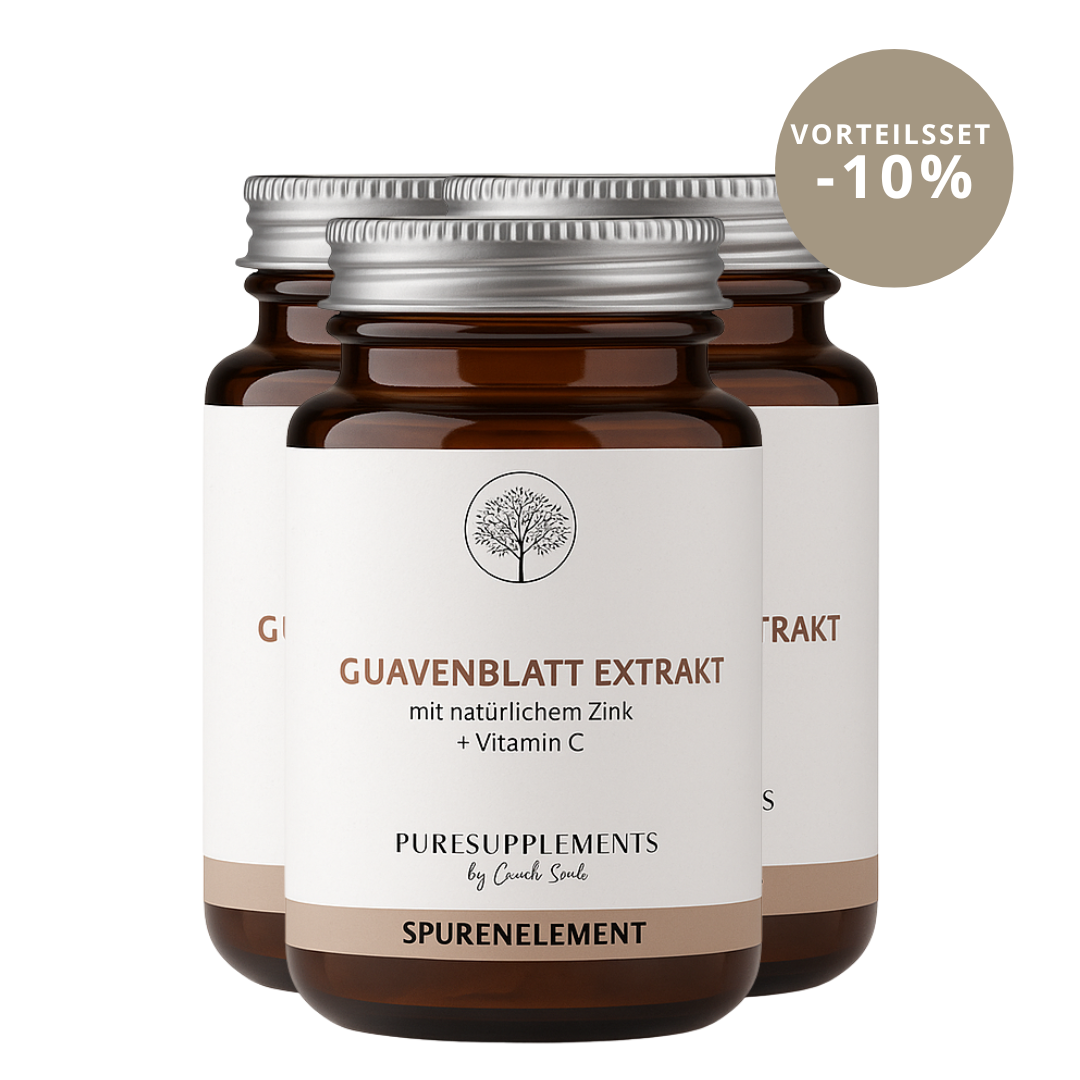 Premium Zink aus  Guavenblätter Extrakt mit Bio Camu Camu (Zink+Vitamin C, Vegan, GMO-Frei, 100% pflanzlich, hohe Bioverfügbarkeit)