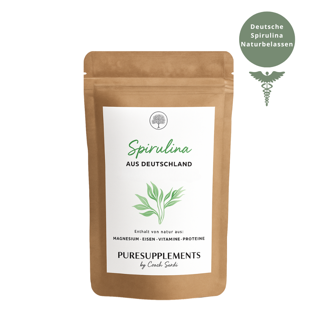 Premium deutsche Spirulina Pulver 100% Rohkost (Regional, naturbelassen & hohe Reinheit, 150g)