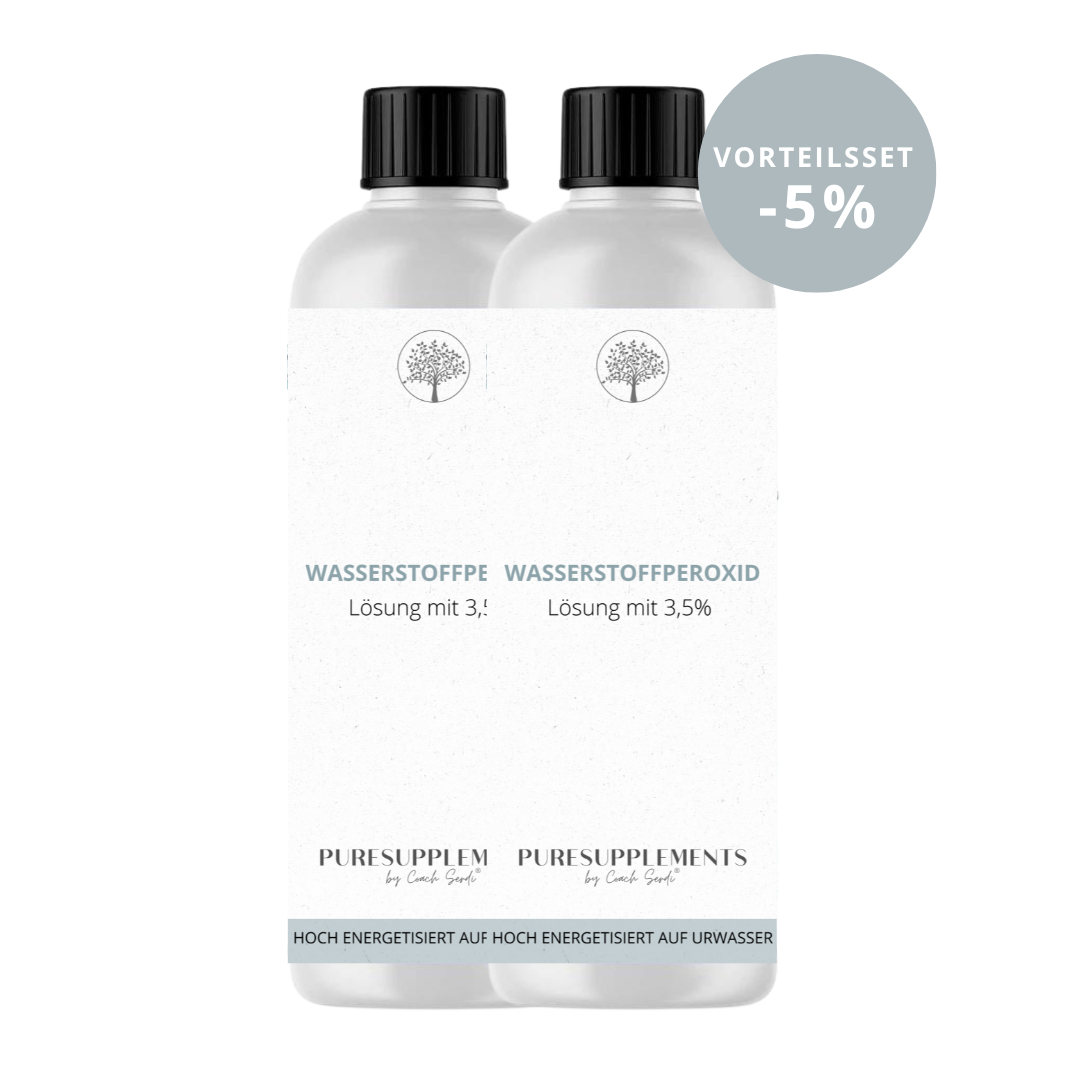 Premium Wasserstoffperoxid H2O2 3,5% hoch energetisiert auf Hexagonalem Urwasser (wpo, aktives Sauerstoff, 0% Zusätze, 250ML)