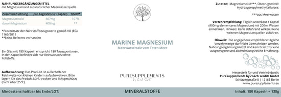 Premium Marine Magnesium Simag™ aus Meerwasserquelle (Hohe Bioverfügbarkeit, Naturquelle, 0% Synthetisch)