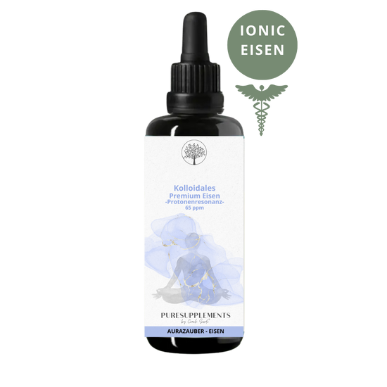 Kolloidales Ionic Eisen 65 ppm - Protonenresonanz  (100ml, Bidestillat, Mironglas, +Sprühkopf)