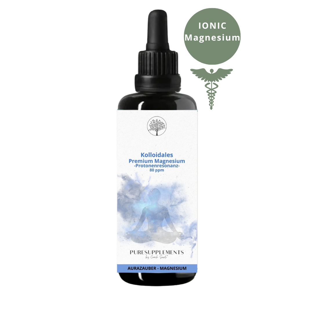 Kolloidales Ionic Magnesium 80 ppm - Protonenresonanz  (100ml, Bidestillat, Mironglas, +Sprühkopf)