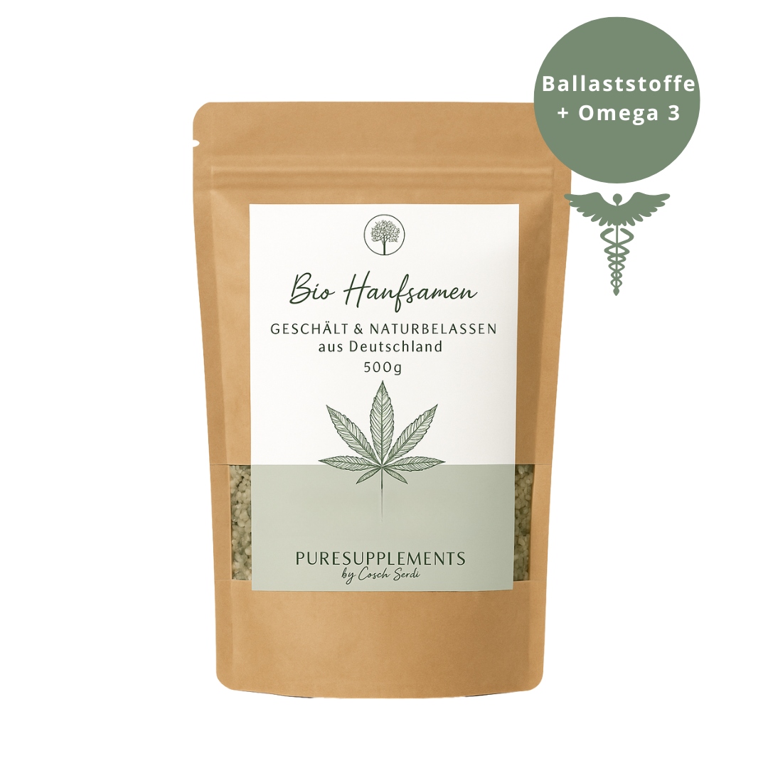 Premium Bio Hanfsamen geschält 500g aus Spitzenanbau Deutschland (Rohkost-Vegan)