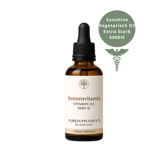 Premium Vitamin D3 VEGETARISCH Tropfen  - 50ML hoch bioverfügbar mit 1700 Tropfen (Europa, Extra Stark, D3 5000IE)