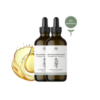Bio Schwarzkümmelöl | gefiltert & kaltgepresst | mildes Aroma | natürlicher Thymochinon-Gehalt | 2 × 50 ml