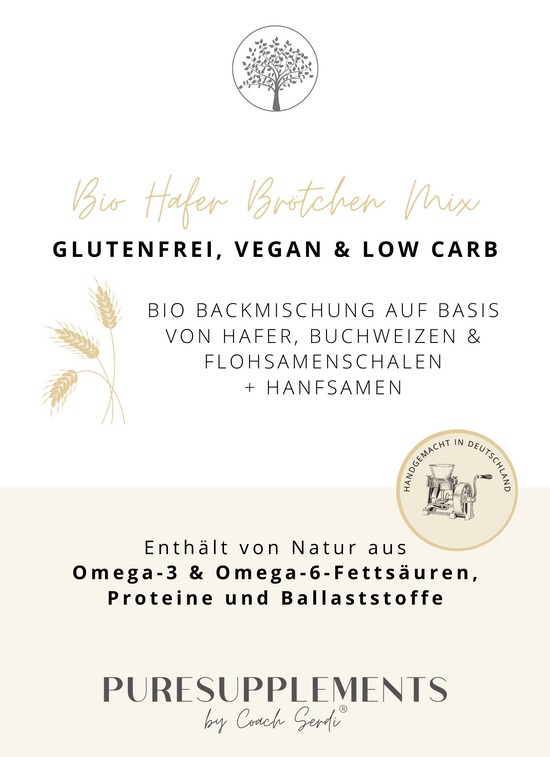 Bio Brötchen Backmischung 300g - Glutenfrei (Low Carb & Handmade)