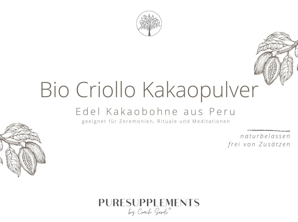 Premium Bio Criollo Kakaopulver in Rohkostqualität aus Spitzenbau Peru (geeignet für Zeremonien, Rituale und Meditationen, 250g)