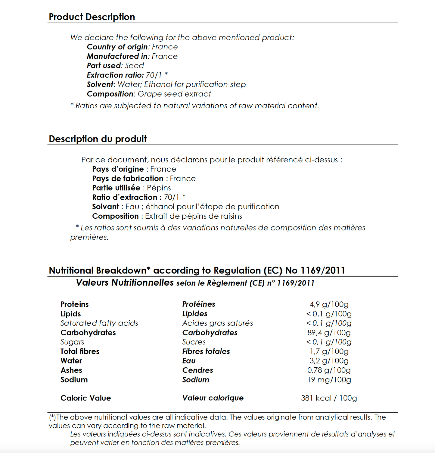  PURESUPPLEMENTS_OPC_Traubenkernextrakt_Analyse