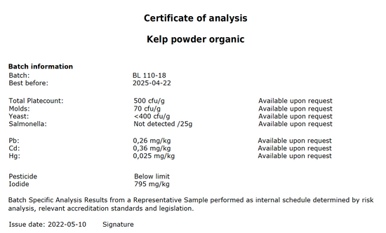 Premium Bio Wildsammlung Knotentang Braunalge - Ascophyllumnodosum (Jod, 3 Monatsvorratspackung)